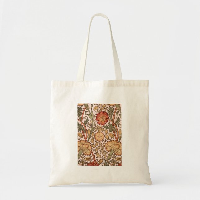 Bolso De Tela Diseño de papel pintado con flores de rosa de Will (Frente)