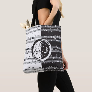 Bolso De Tela Diseño de partituras de música personalizado