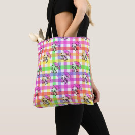 Bolso De Tela Diseño de patrón de cuadros de arcoíris