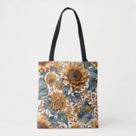 Bolso De Tela Diseño de patrón de girasoles bailarines