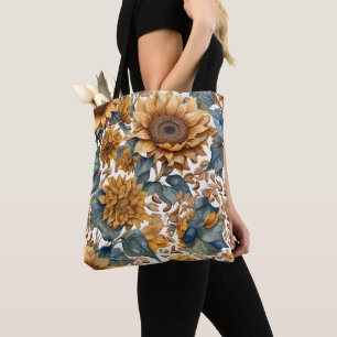 Bolso De Tela Diseño de patrón de girasoles bailarines