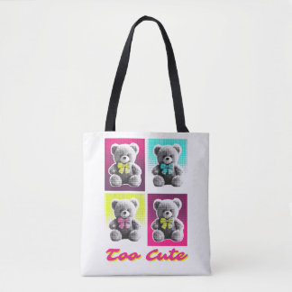 Bolso De Tela Diseño de patrón de oso colorido estilo oso de pel