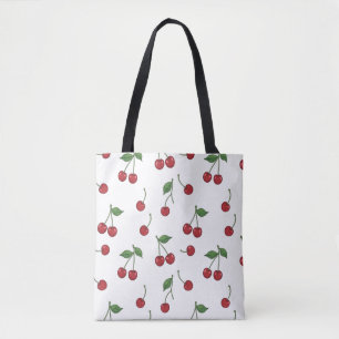Bolso De Tela Diseño de patrón de repetición de fruta de cereza
