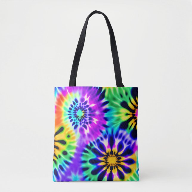 Bolso De Tela Diseño de Patrón Giratorio Tie Dye (Anverso)