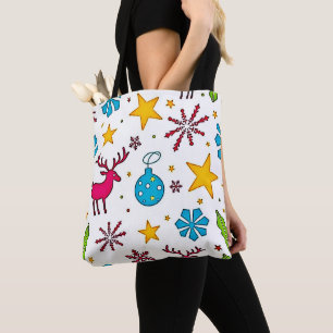 Bolso De Tela Diseño de patrón mágico de renos festivos