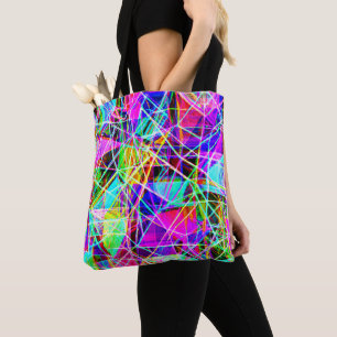 Bolso De Tela Diseño de patrones abstractos vibrantes