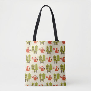 Bolso De Tela diseño de patrones de bosque sin costura. Ilustrac
