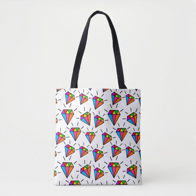 Bolso De Tela diseño de patrones de diamantes (Anverso)