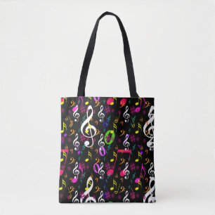 Bolso De Tela Diseño de patrones de símbolos musicales