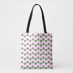 Bolso De Tela Diseño de patrones florales vibrantes de Lily rosa