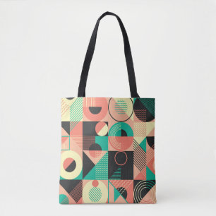Bolso De Tela Diseño de patrones geométricos retro