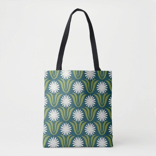 Bolso De Tela Diseño de patrones impecable de las flores. Estilo (Anverso)