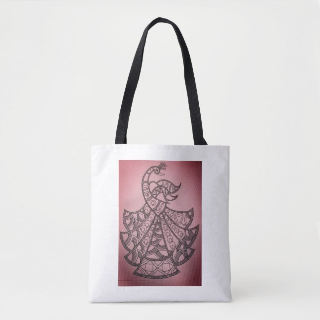 Bolso De Tela Diseño de pavo real (Anverso)