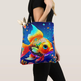 Bolso De Tela Diseño de peces de arrecife oceánica arcoiris
