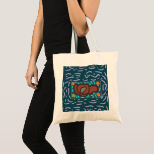 Bolso De Tela diseño de pedos azul gris oscuro y fresco