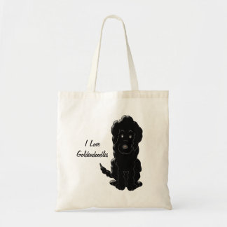 Bolso De Tela Diseño de perro Goldendoodle negro