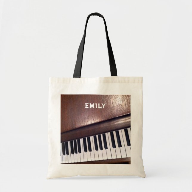Bolso De Tela Diseño de piano (Frente)