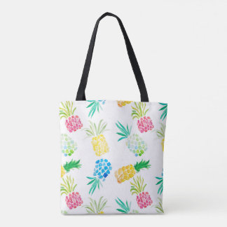 Bolso De Tela Diseño de piña de color de agua divertida moderna