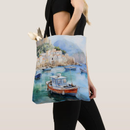Bolso De Tela Diseño de pintura al aceite de los paisajes marino
