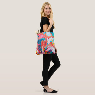 Bolso De Tela Diseño de pintura de motivos de mármol colorido