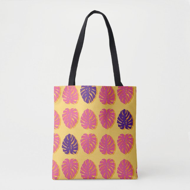 Bolso De Tela Diseño de plantas tropicales sin foco Monstera Haw (Anverso)