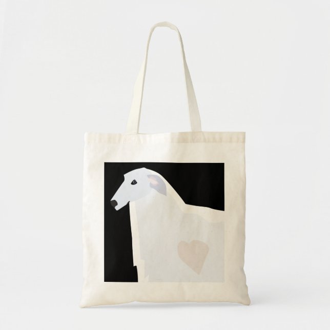 Bolso De Tela Diseño de plantillas de raza Borzoi (Frente)