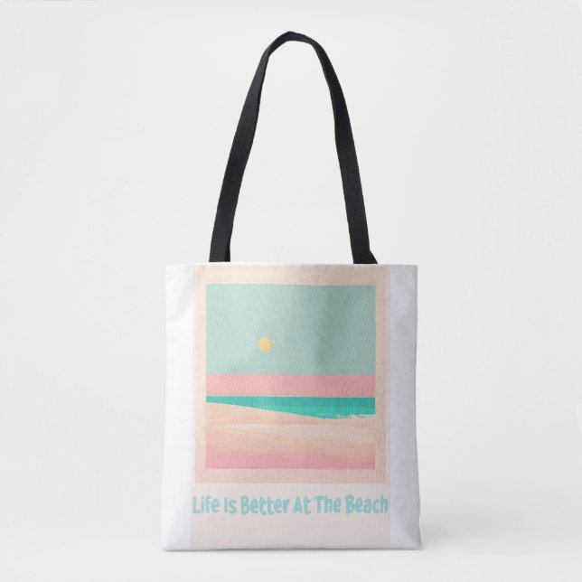 Bolso De Tela Diseño de playa (Anverso)