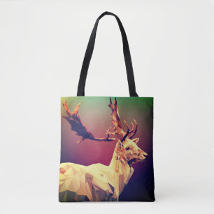 Bolso De Tela Diseño de polígono de ciervos