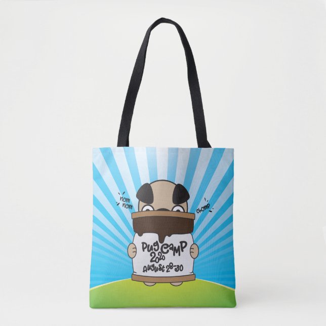 Bolso De Tela Diseño de Pug Camp 2020 S'more (Anverso)