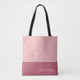 Bolso De Tela Diseño de puntos polka rosados