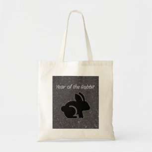 Bolso De Tela Diseño de Purpurina negro en el año del conejo