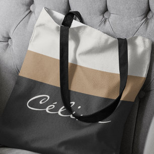 Bolso De Tela Diseño de raya personalizado Premium elegante