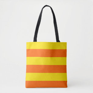 Bolso De Tela Diseño de rayas amarillas naranjas