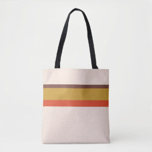 Bolso De Tela Diseño de rayas amarillo rosa rojo natural