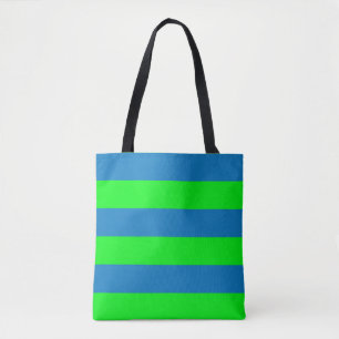 Bolso De Tela Diseño de rayas azules y verdes