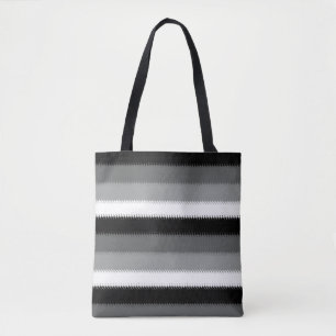 Bolso De Tela Diseño de rayas blancas negras