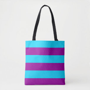 Bolso De Tela Diseño de rayas moradas azules