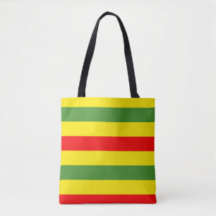 Bolso De Tela Diseño de rayas rojas amarillas y verdes