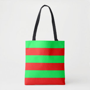 Bolso De Tela Diseño de rayas rojas y verdes