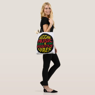 Bolso De Tela Diseño de reggae con declaraciones y citas positiv
