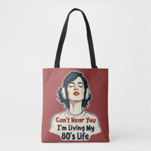 Bolso De Tela Diseño de retroceso de música retro nostálgica de