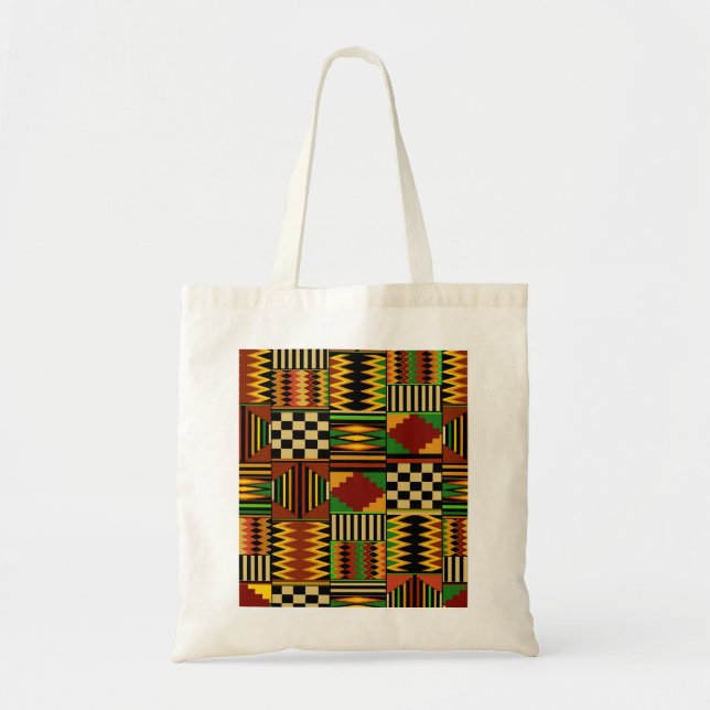 Bolso De Tela Diseño de ropa de kente real africana (Frente)