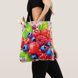 Bolso De Tela Diseño de Salpicadura de Frutas de Verano