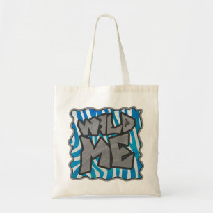 Bolso De Tela Diseño de silueta de cebra azul y blanco