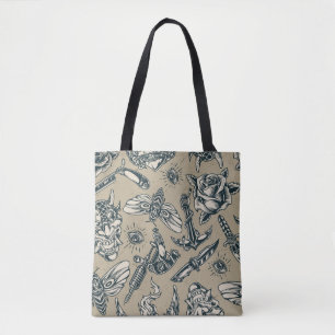 Bolso De Tela Diseño de tatuajes retro