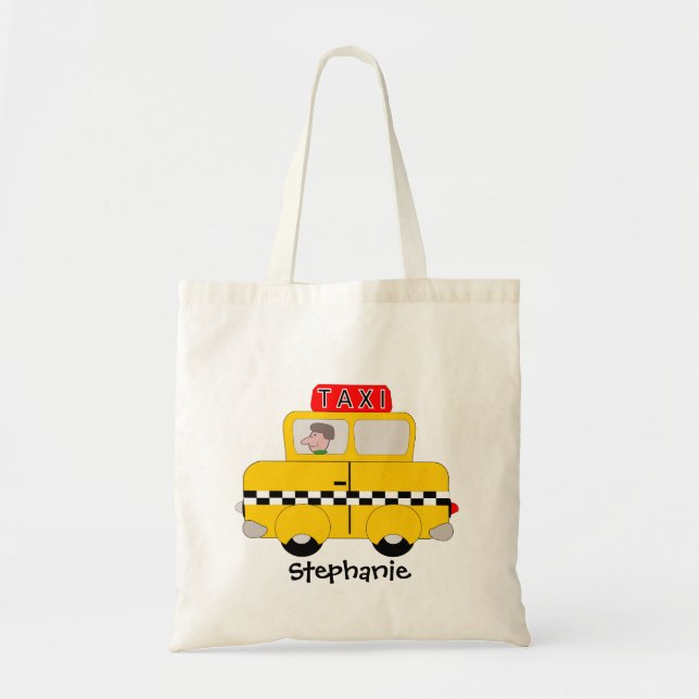Bolso De Tela Diseño de taxis amarillos (Frente)