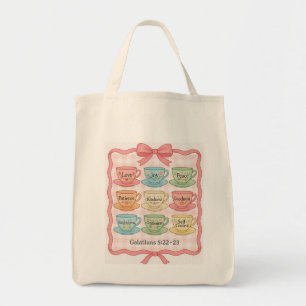 Bolso De Tela Diseño de taza de té rosa
