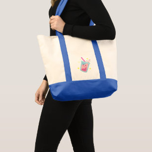 Bolso De Tela Diseño de té de burbujas feliz lindo