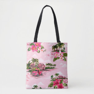 Bolso De Tela Diseño de telas de barca hawaiana vintage de isla 