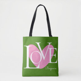 Bolso De Tela Diseño de texto de AMOR a la tipografía moderna